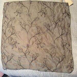 Susan Daniels Floral Embroidered Sheer Scarf neckerchief